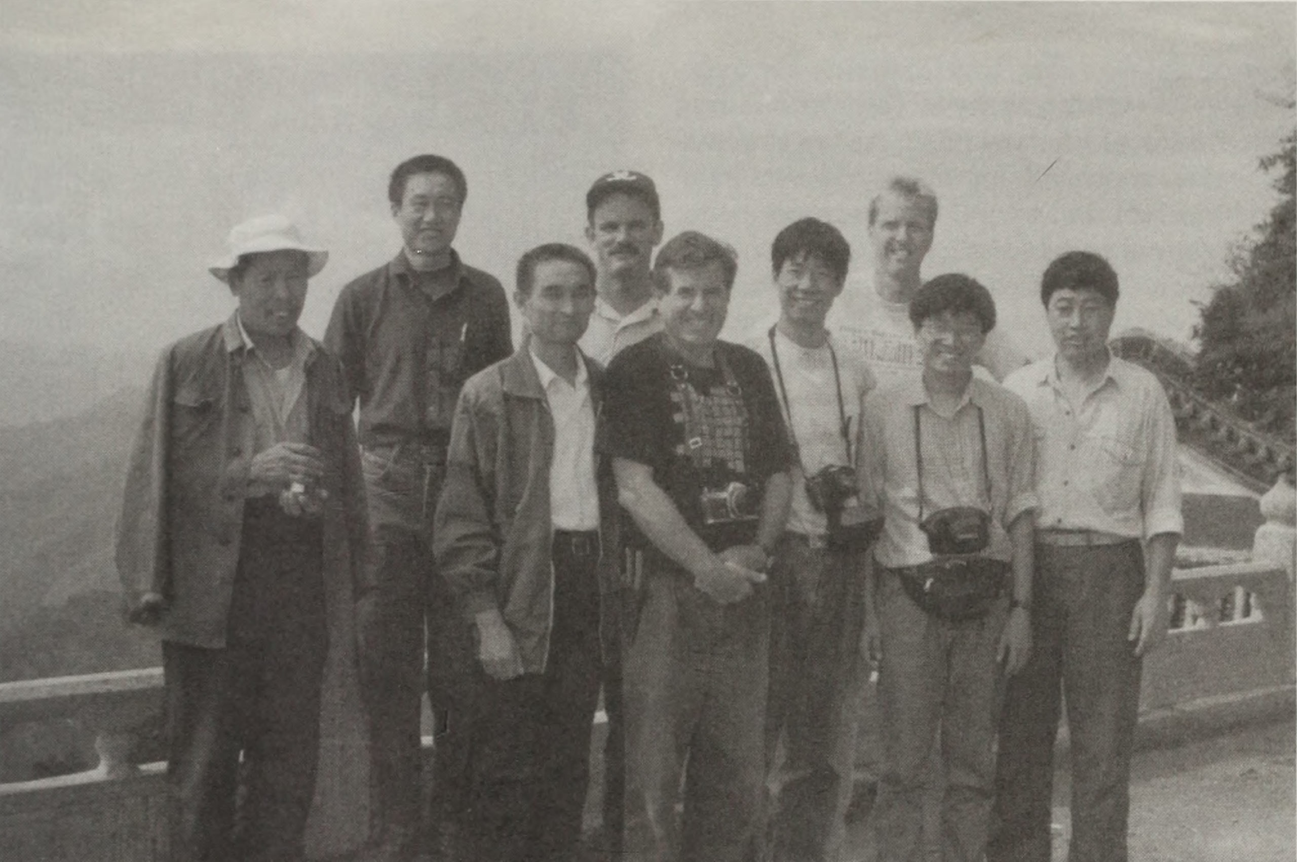Black-and-white photograph of group of people