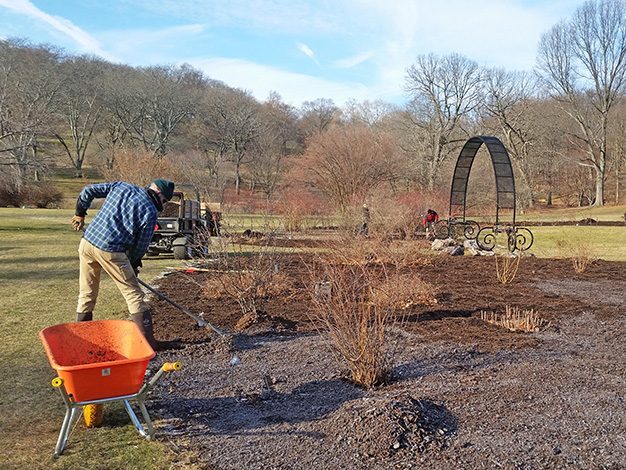 Mulching plant beds