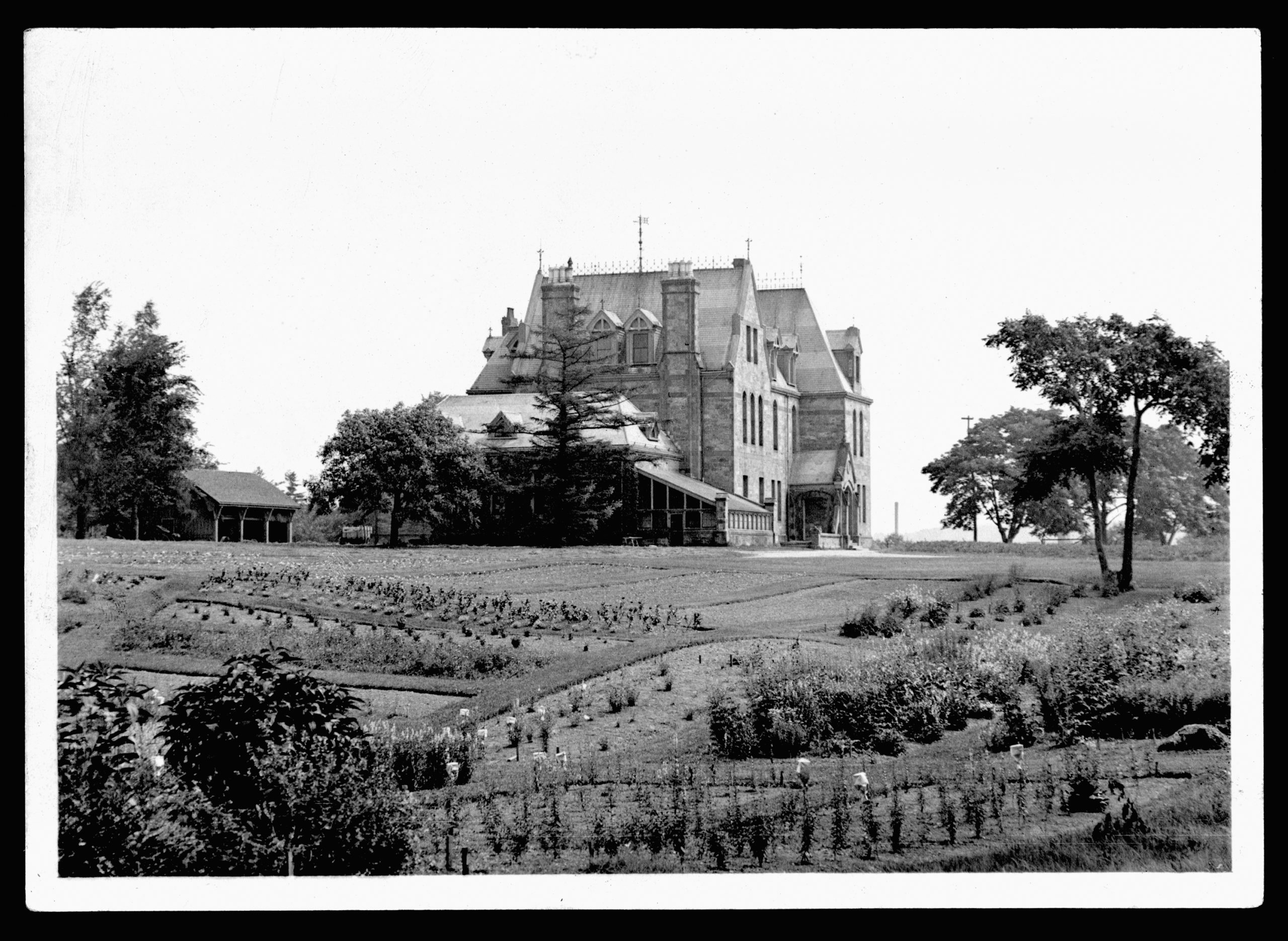 Black-and-white photograph of Bussey Institution