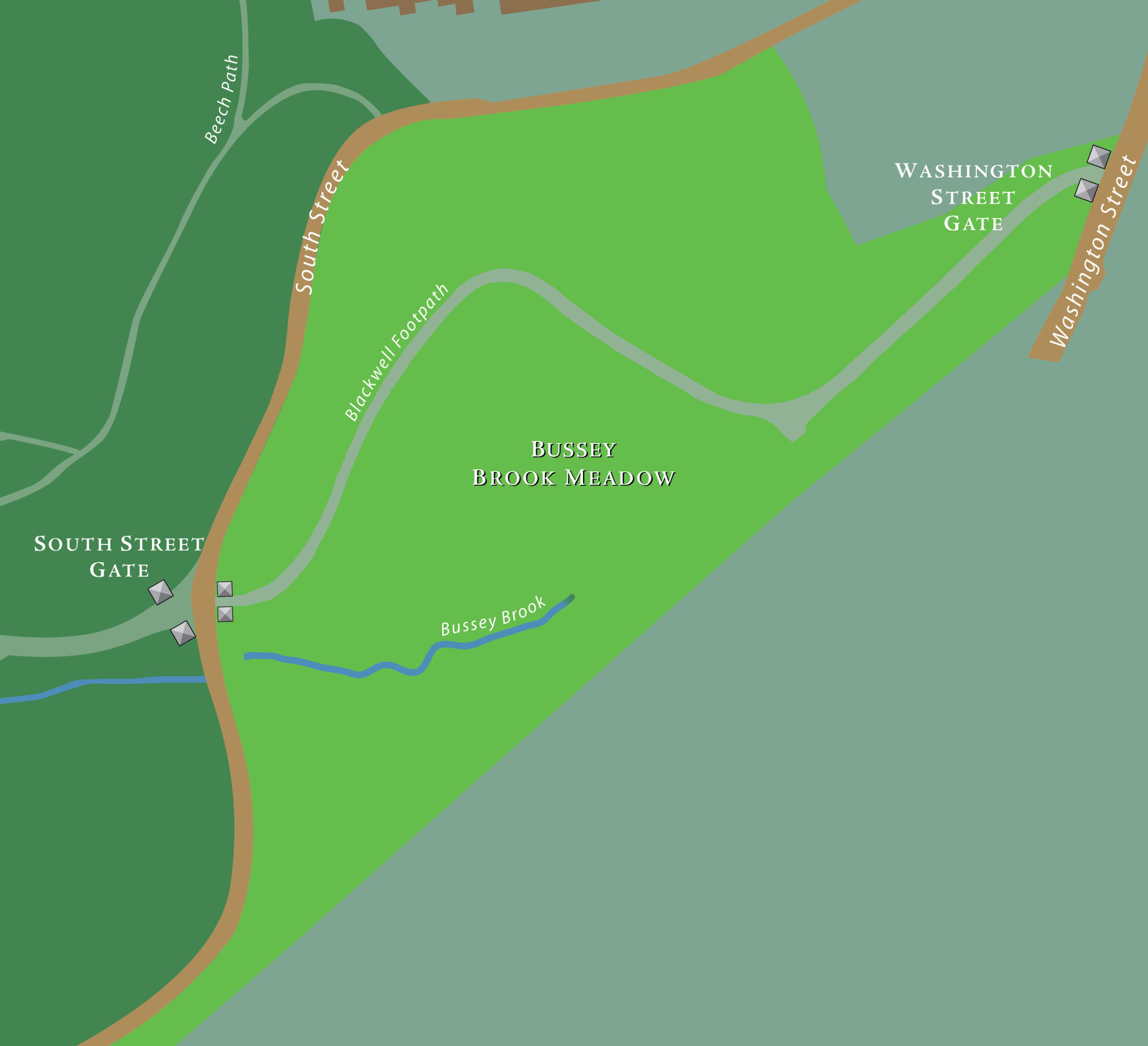 Map of Bussey Brook Meadow