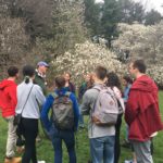 Volunteer leading a spring tour.