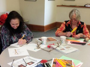 Teachers create models of twigs and the inside of tree trunks.