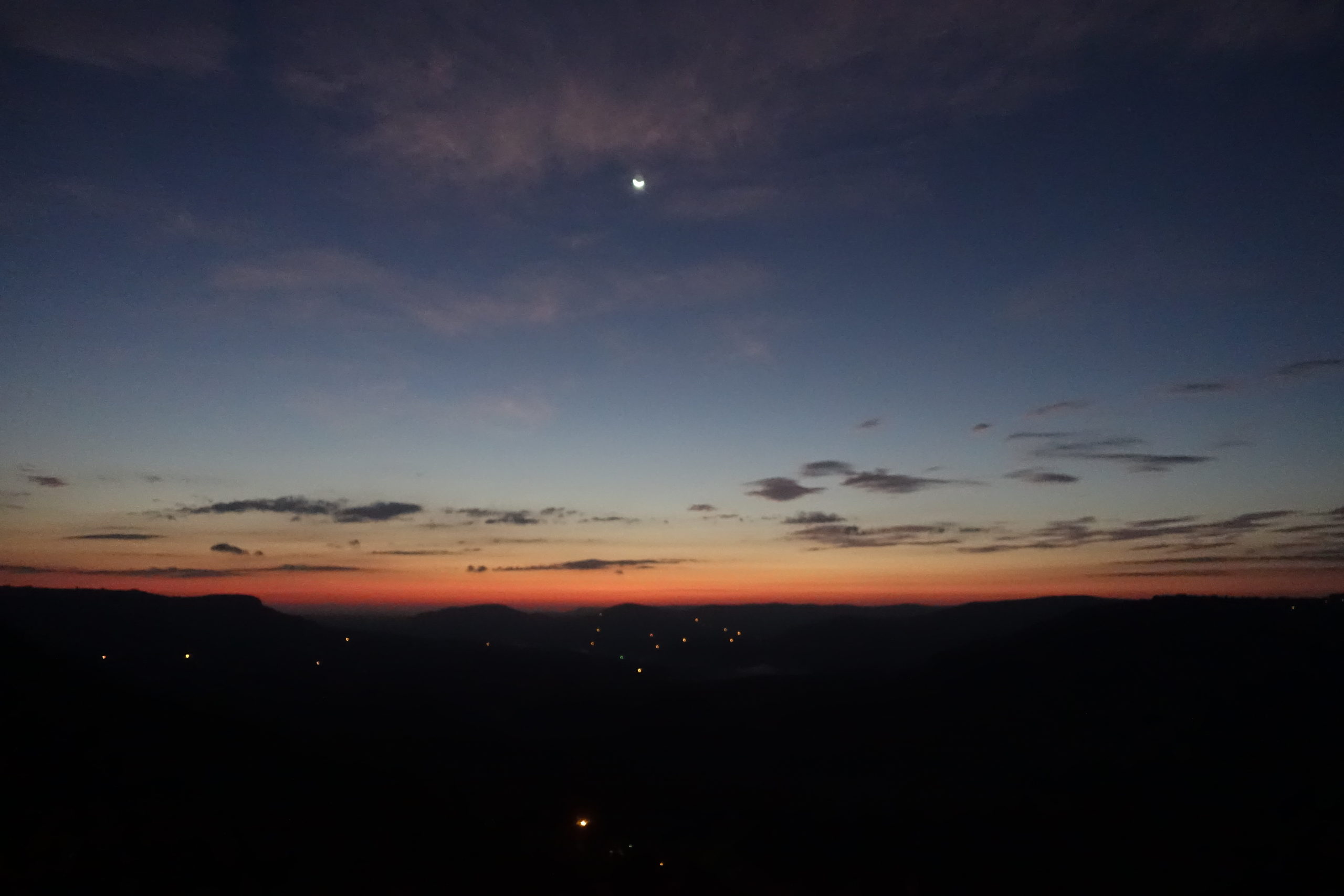 Sunrise view from the Cliff House Inn, Jasper, Arkansas.