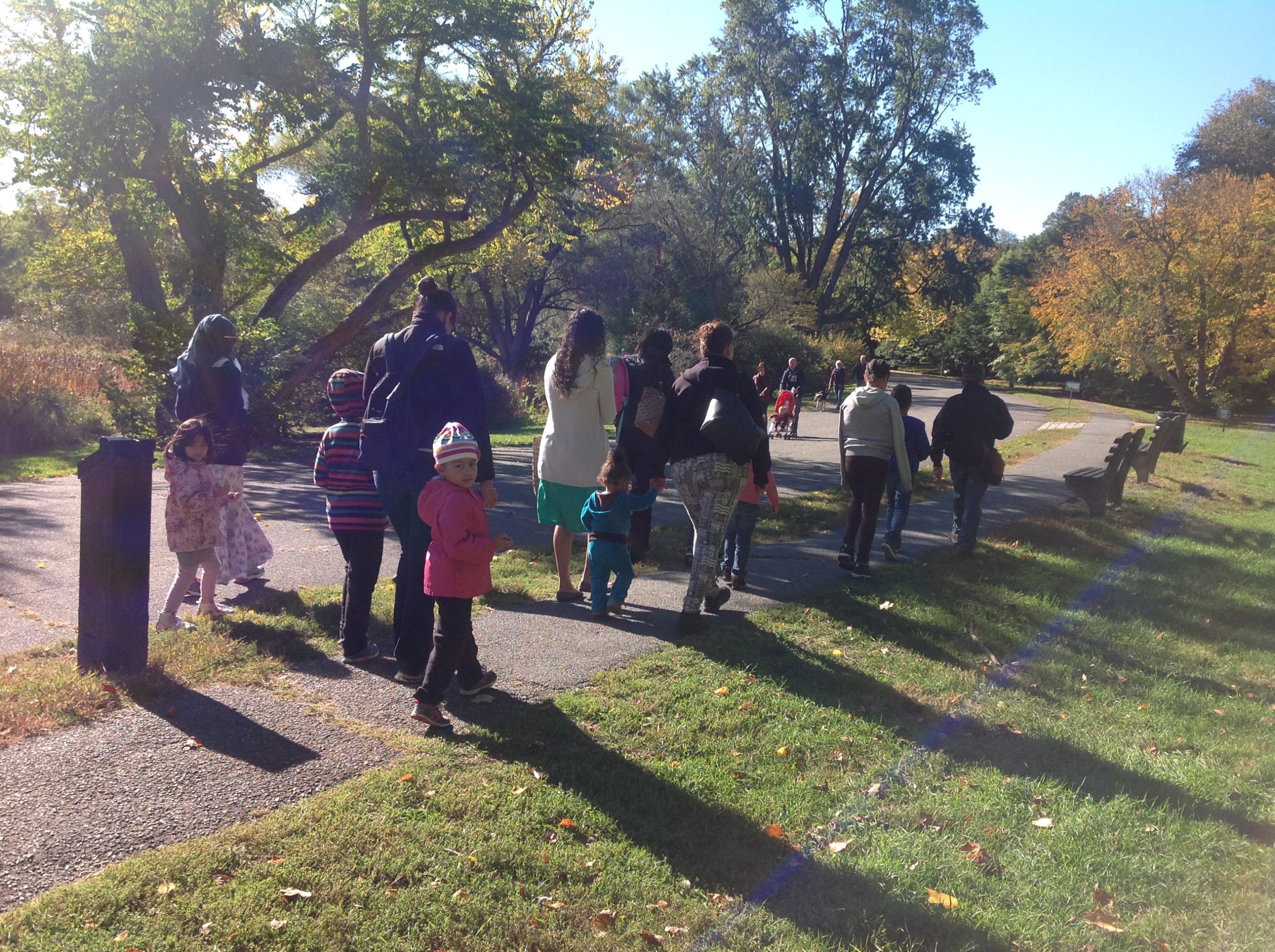 Head Start families participate in a StoryWalk