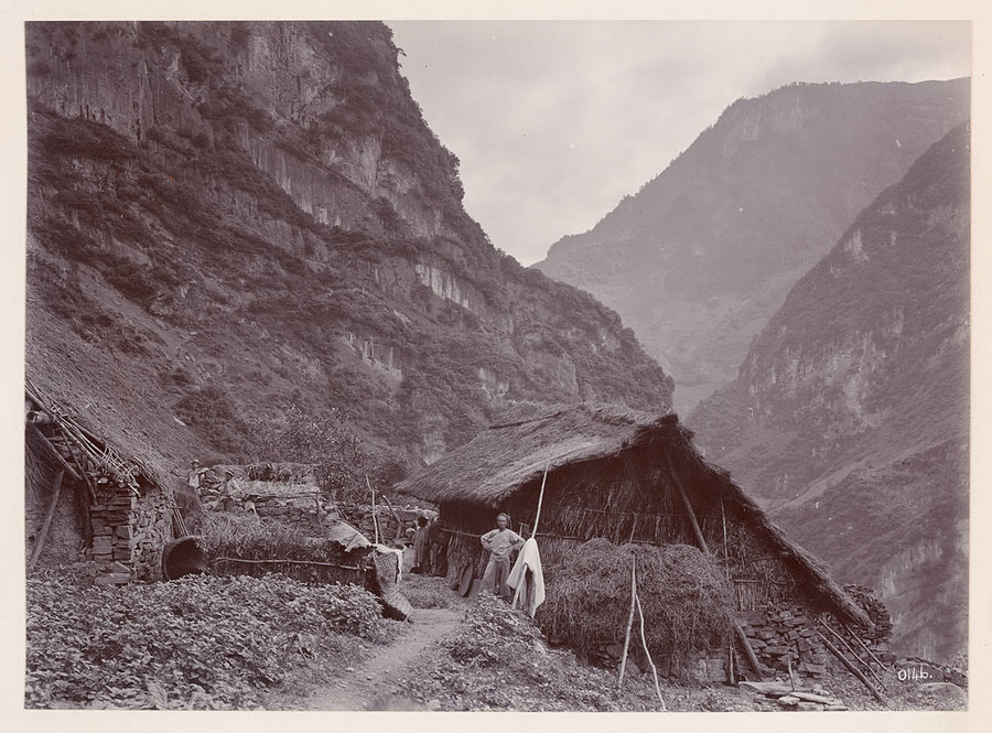 Cotter’s house and family, altitude 4000 ft., Taning Hsien, 1910. All photographs by Ernest Henry Wilson. © President and Fellows of Harvard College. Arnold Arboretum Archives.
