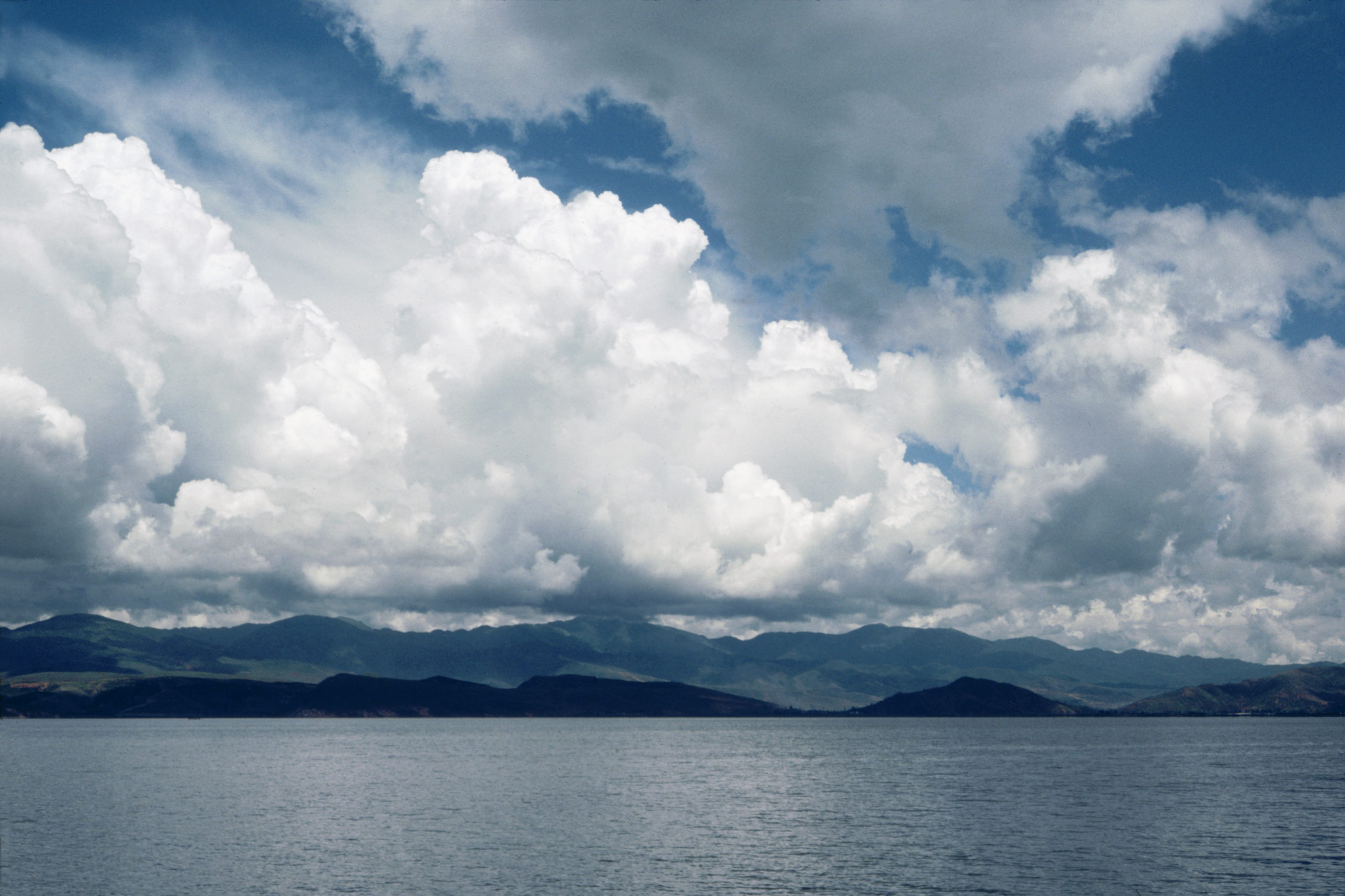 The Cang Mountains viewed from the east over Erhai Lake.