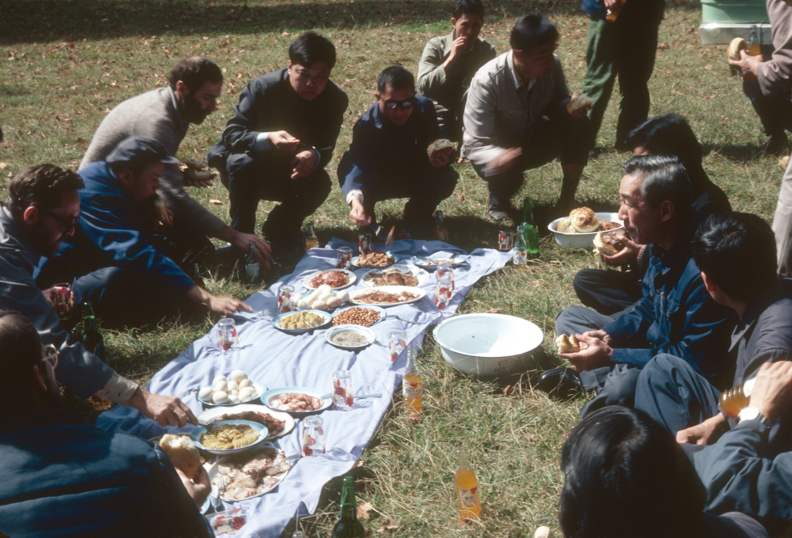 S.A.B.E. team members and Kunming Institute of Botany staff enjoy an al fresco picnic lunch.