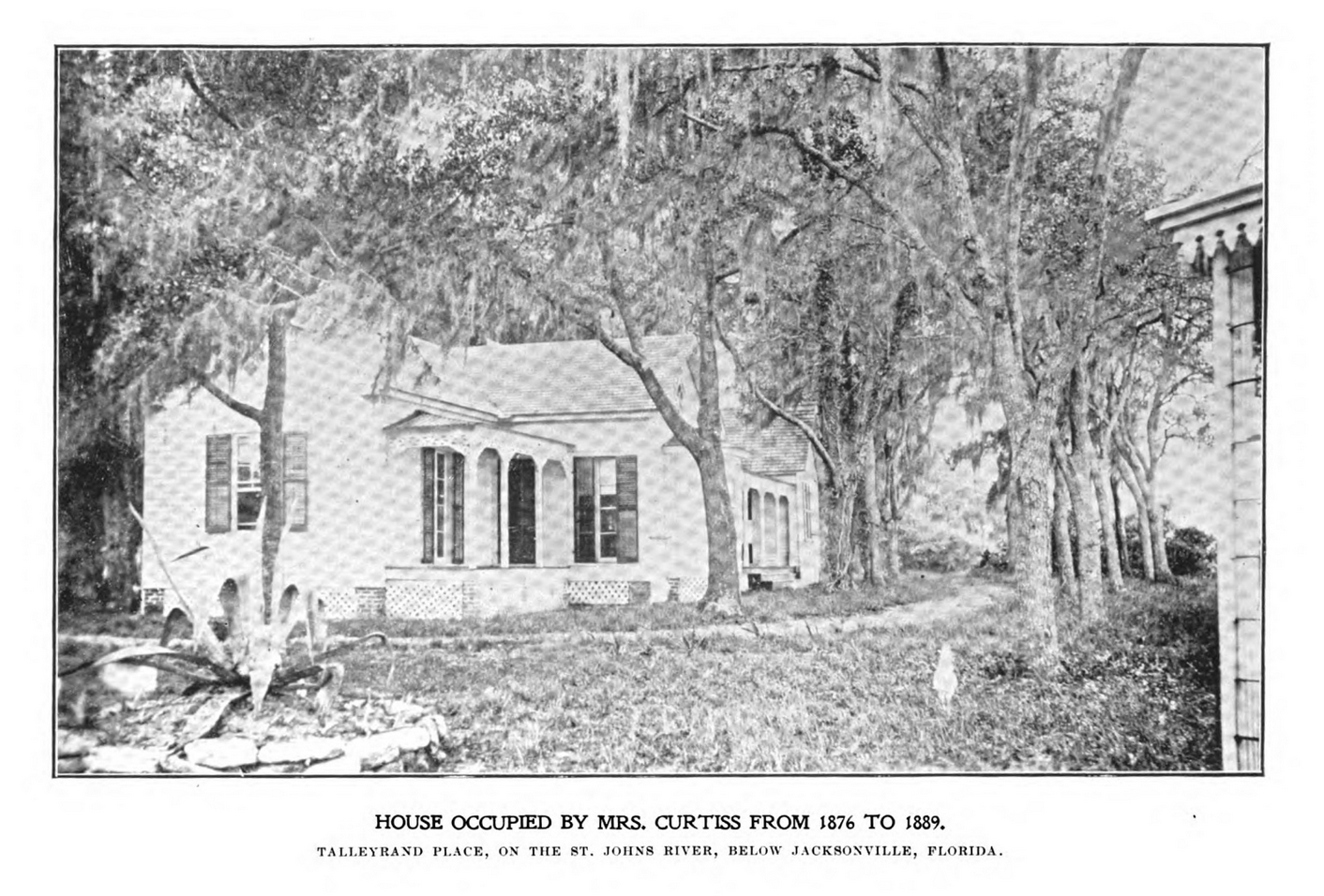 View of Tallyrand Place, Jacksonville, Florida, home of Mrs. Floretta Allen from 1876-1889.