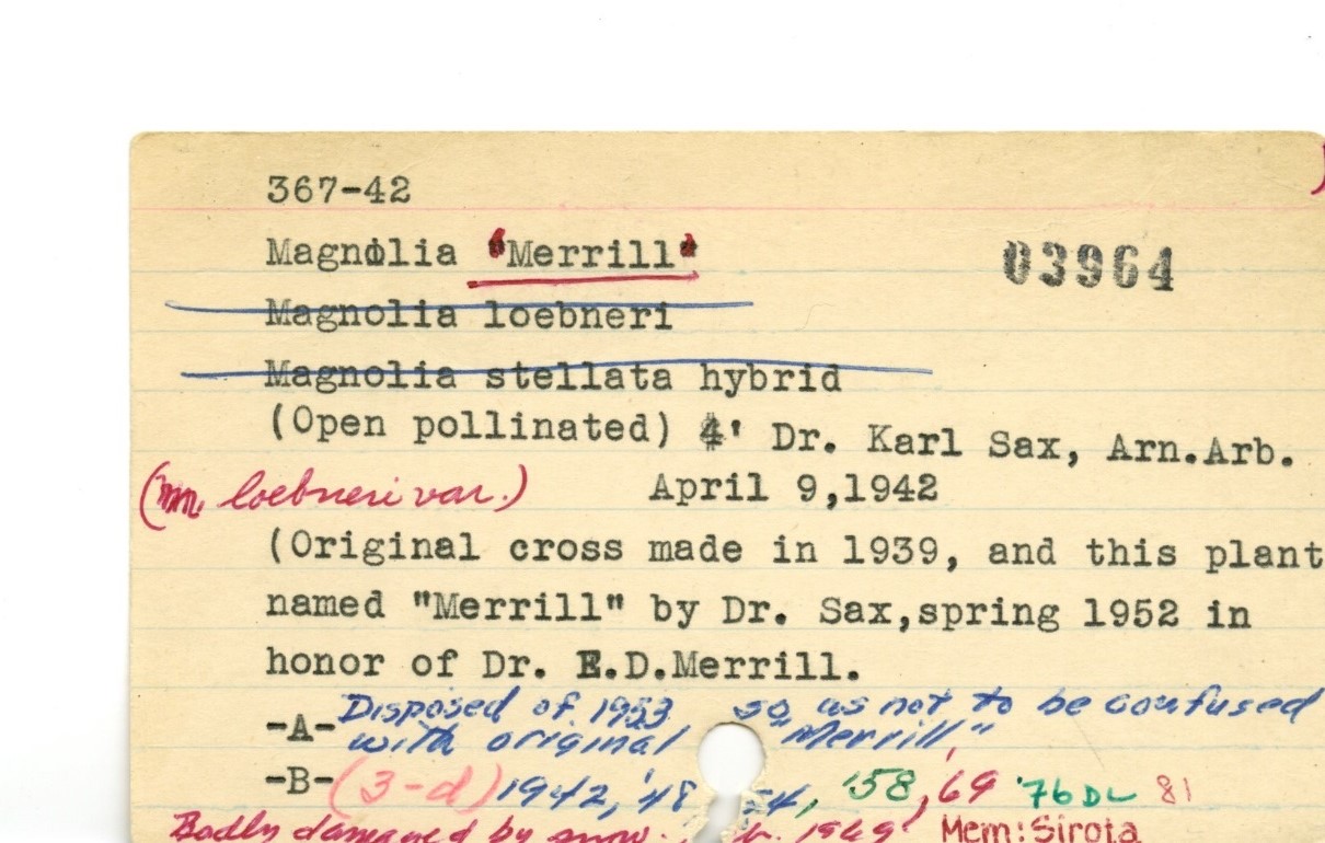 Historic accession card