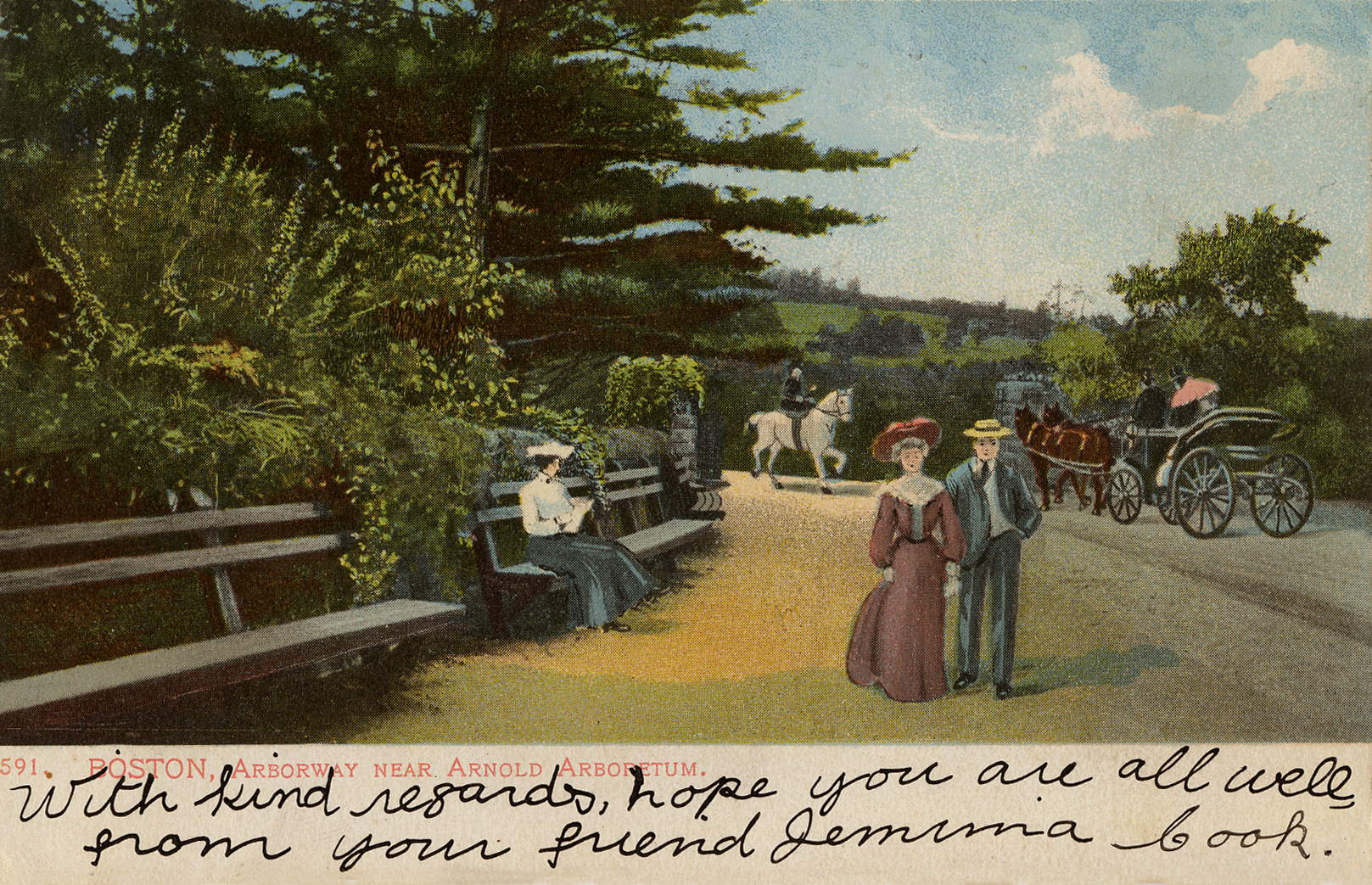 Picture postcard of the Forest Hills Gate, ca. 1900.