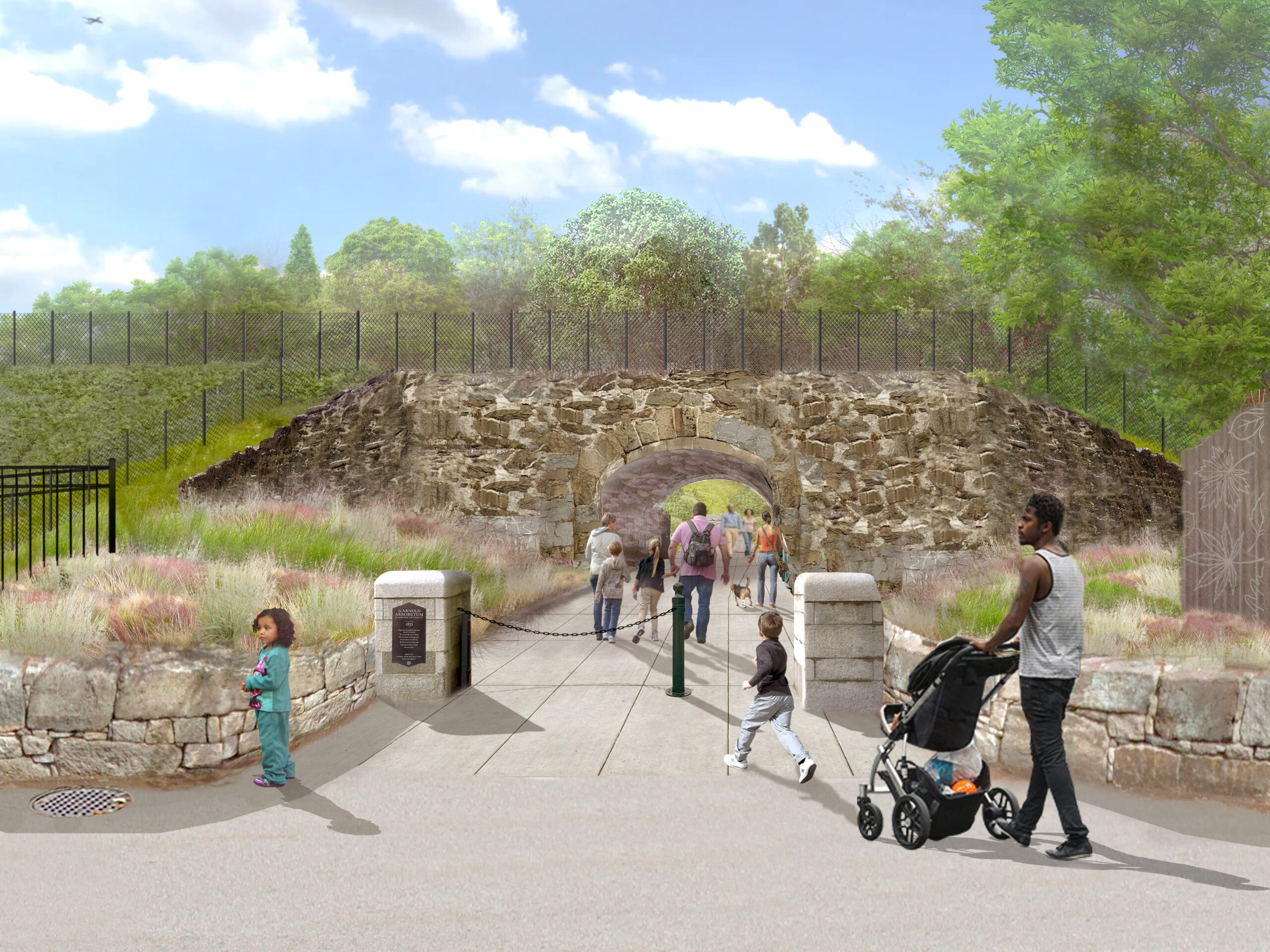 Artists rendering of renovated Arboretum Road Entrance