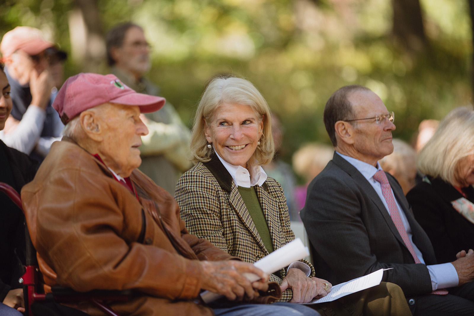 Thomas P. Costin Jr. and RoAnn Costin at the groundbreaking ceremony for renovations to Poplar Gate at the Arnold Arboretum